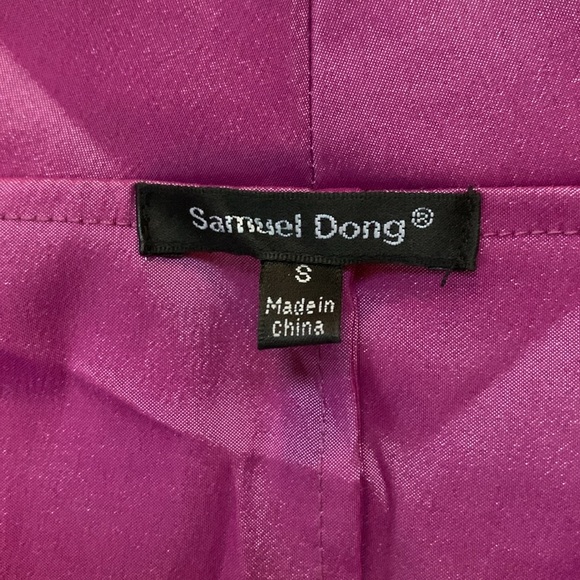 NWOT Samuel Dong fuchsia shimmer top - Picture 3 of 6